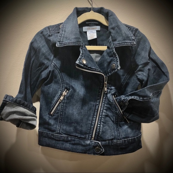 Moto Biker Style Jean Jacket - Picture 2 of 5